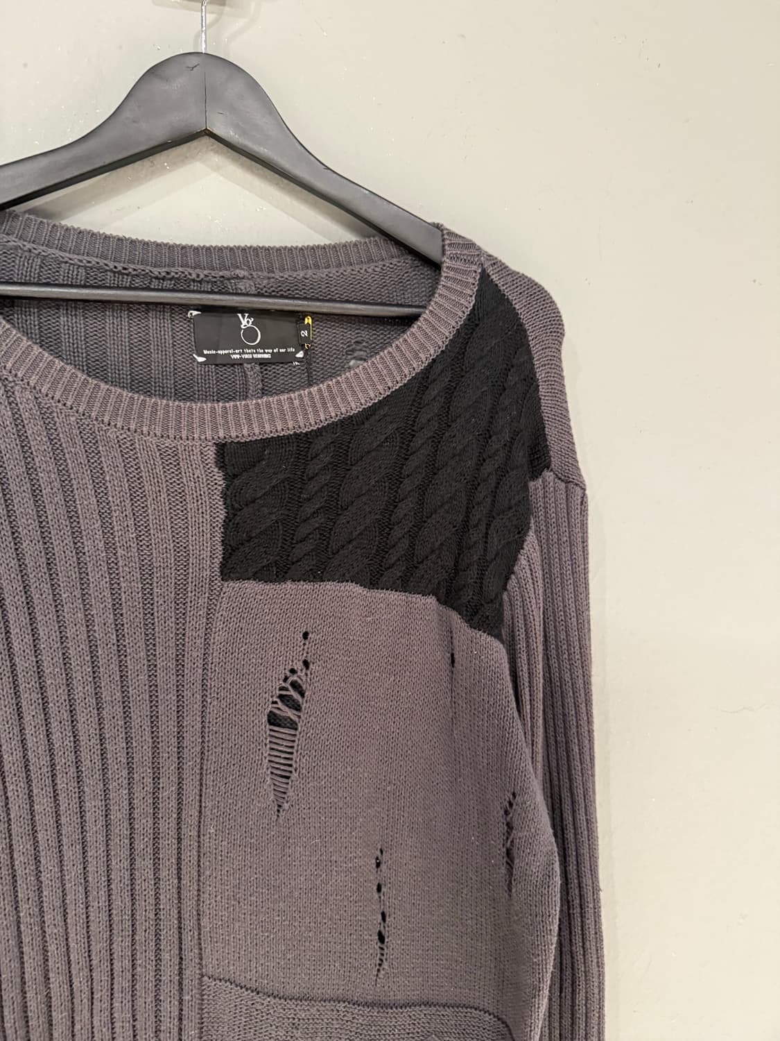 mix pattern damage point knit 상품이미지7