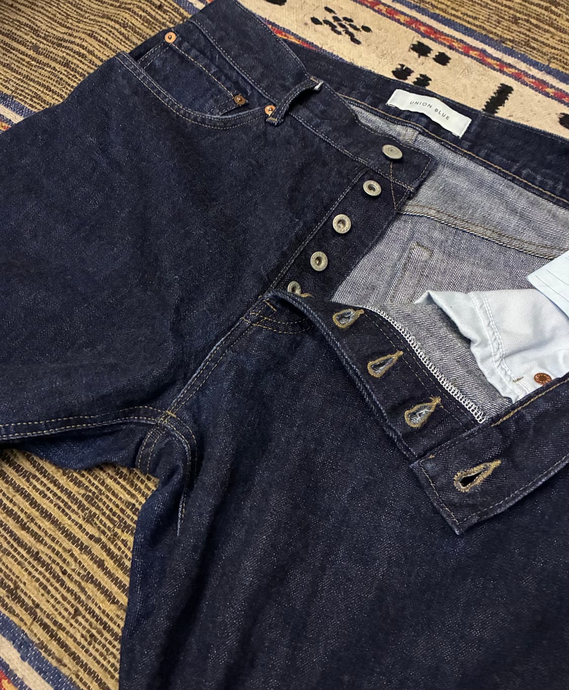 (32~33)유니온블루 5포켓 원워시 셀비지 데님 청바지 스트레이트핏 상품이미지3