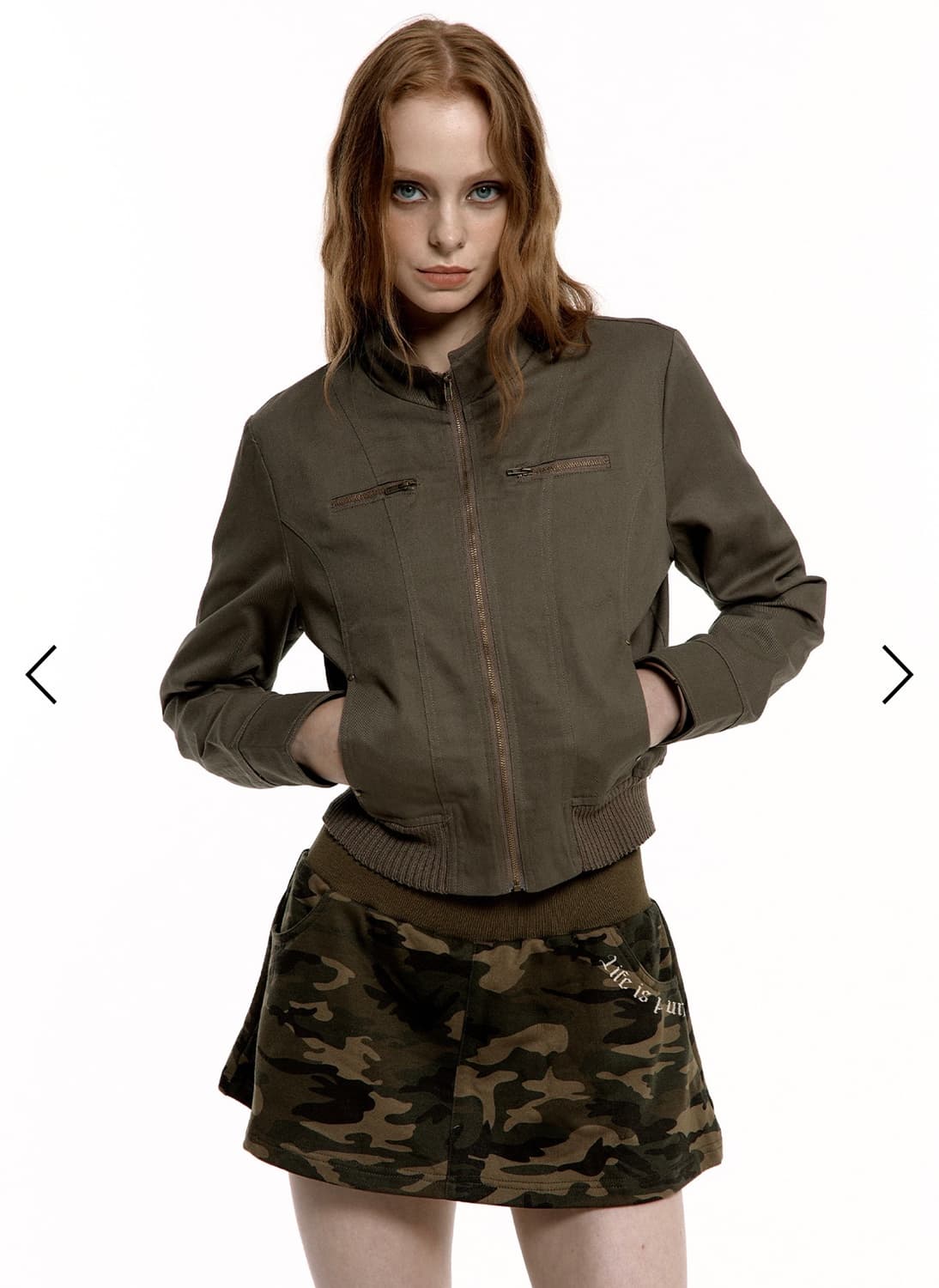 러프넥 블루종 자켓 브라운 S 상품이미지2