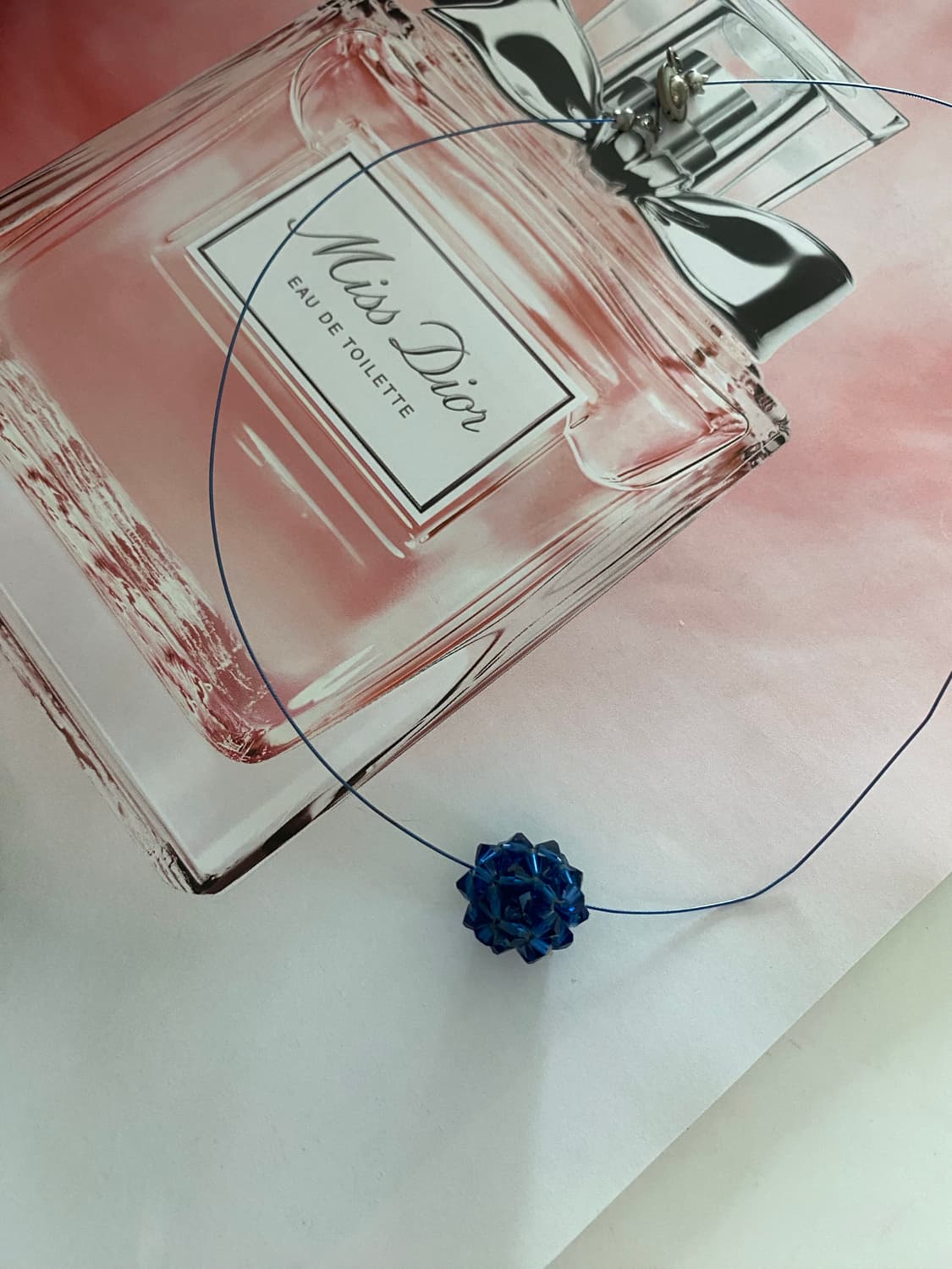 빈티지 비즈 블루 플라워 목걸이 상품이미지1