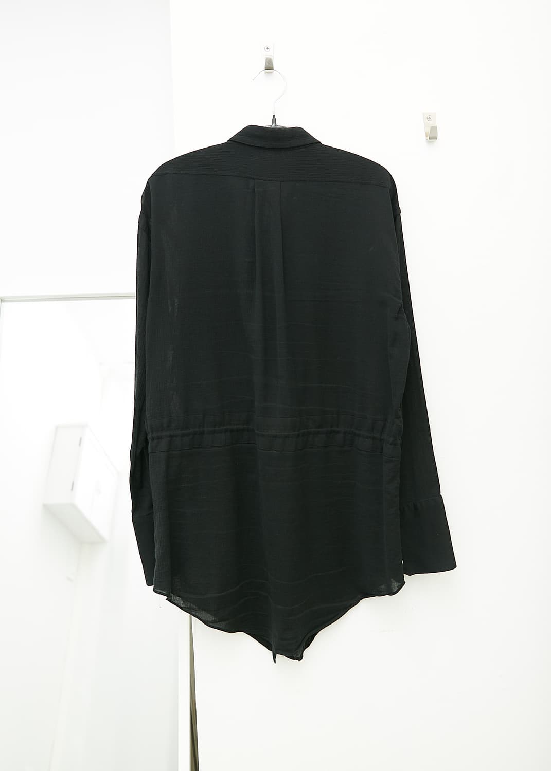 Waist String Hidden Buttons Shirts 상품이미지5