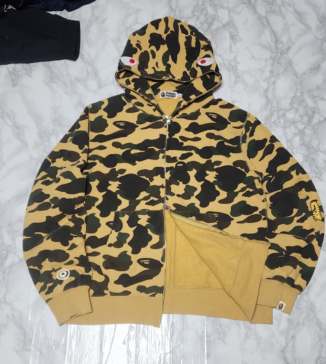 XXL 베이프 샤크 카모 황계 후드집업 자켓 상품이미지2