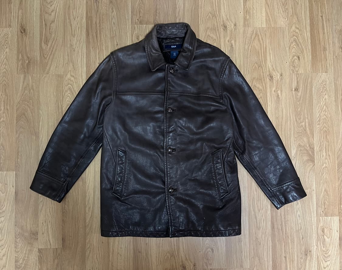 old gap 올드 갭 레더 카코트 다크 브라운 L 상품이미지1