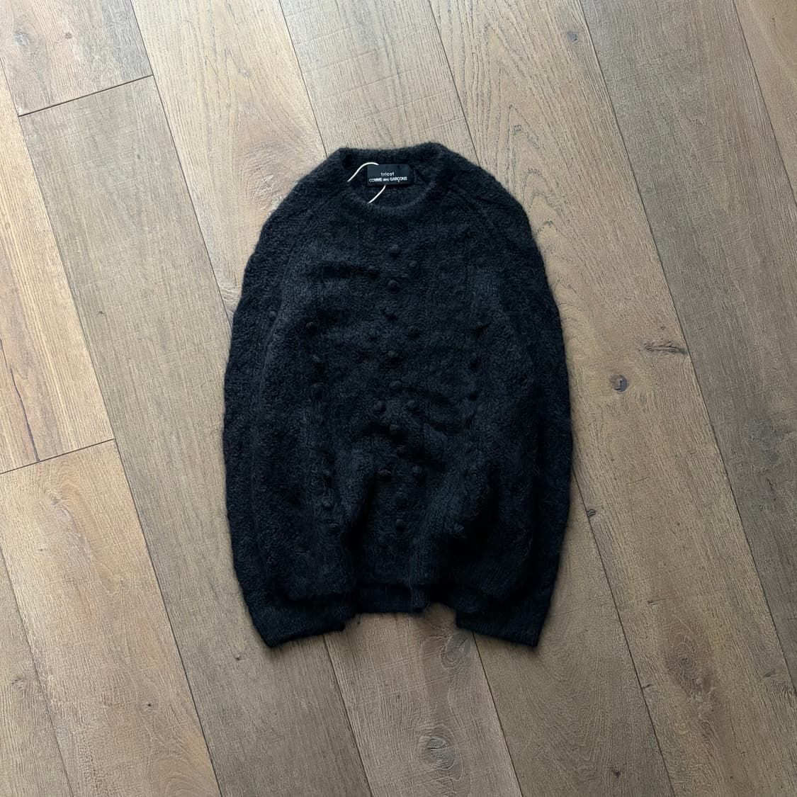 Hairy Pompom Detail Crochet Knit 상품이미지1