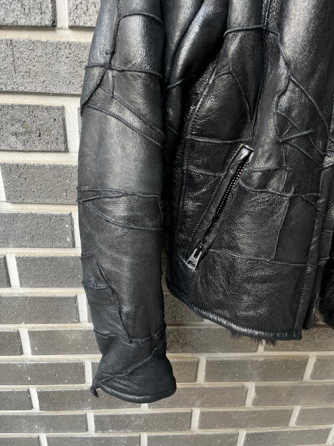 90s NUMERODUE 패치워크 양가죽 자켓  상품이미지5