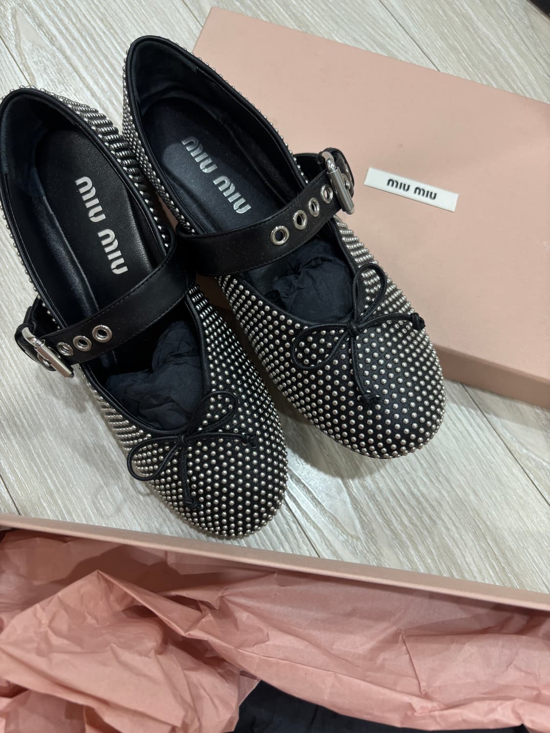 미우미우 발레리나 플랫슈즈 스터드 메리제인 상품이미지4