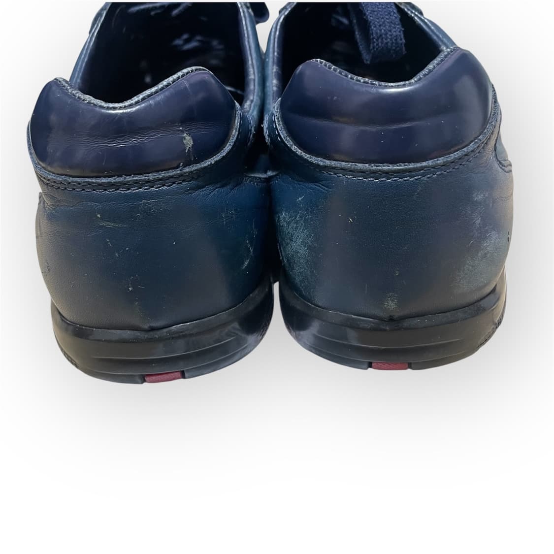 285~290) 프라다 스포츠 레더 로고 스니커즈 트레이너 네이비 상품이미지4