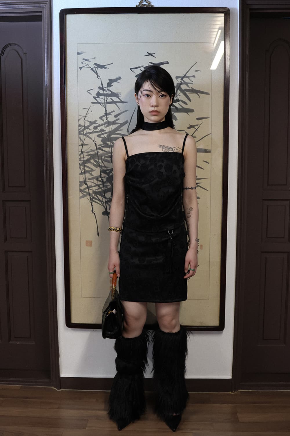 미애 로즈 새틴 세트 블랙 상품이미지1