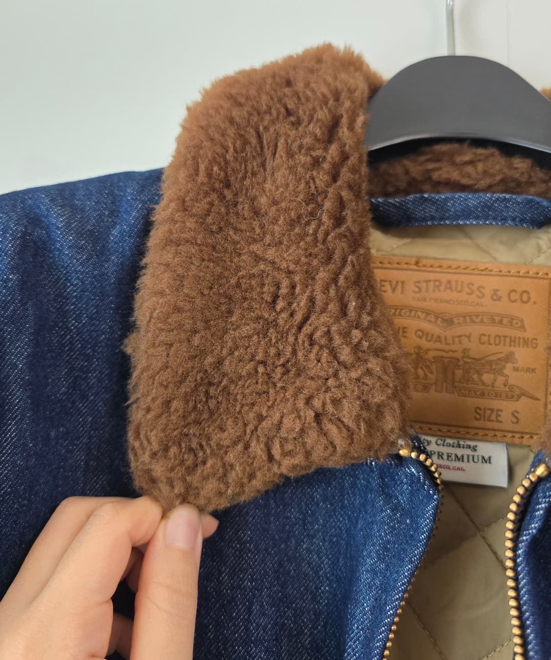 새상품급) 리바이스 데님 베이 스트릿 봄버 쉐르파 자켓 상품이미지6