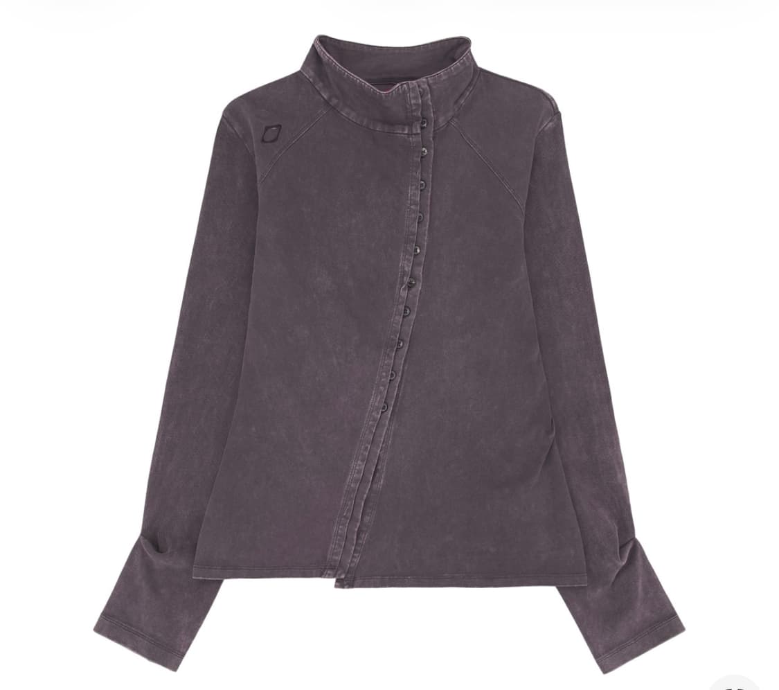 미스치프 워시드 저지 셔츠 퍼플 브라운 상품이미지1