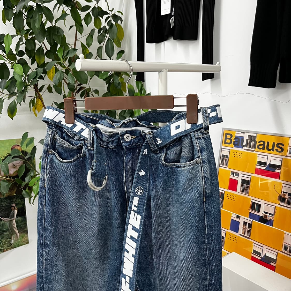 오프화이트 벨트 데님팬츠 31 상품이미지2