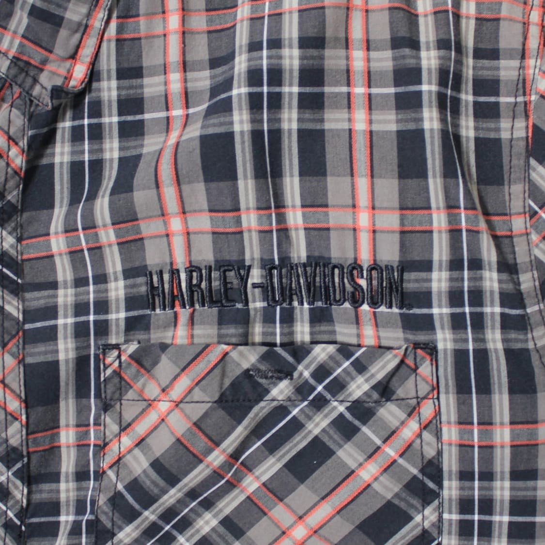 Harley-Davidson 체크 해골 반팔 셔츠 상품이미지2