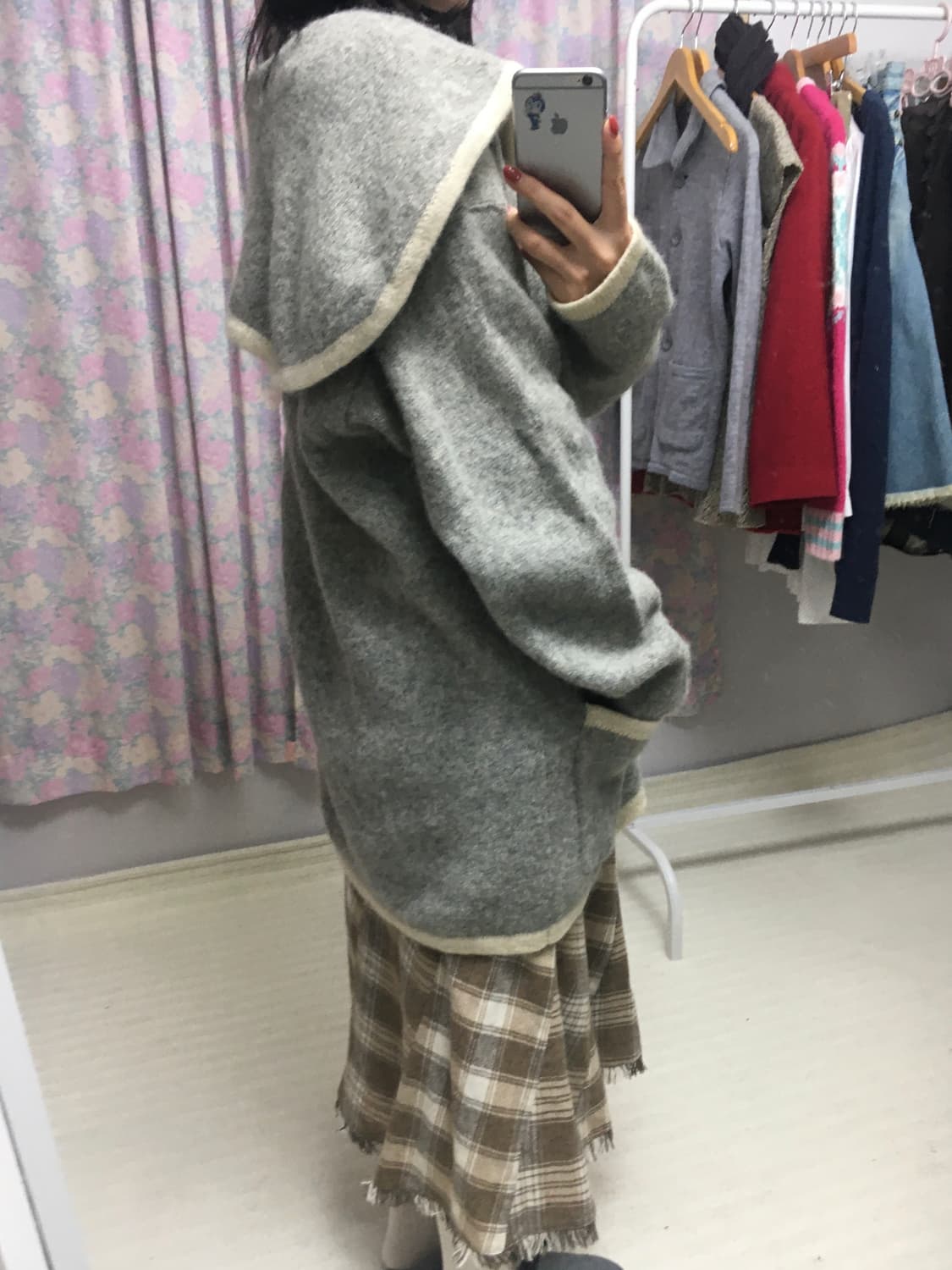 그레이 울 세일러 카라 가디건 상품이미지4