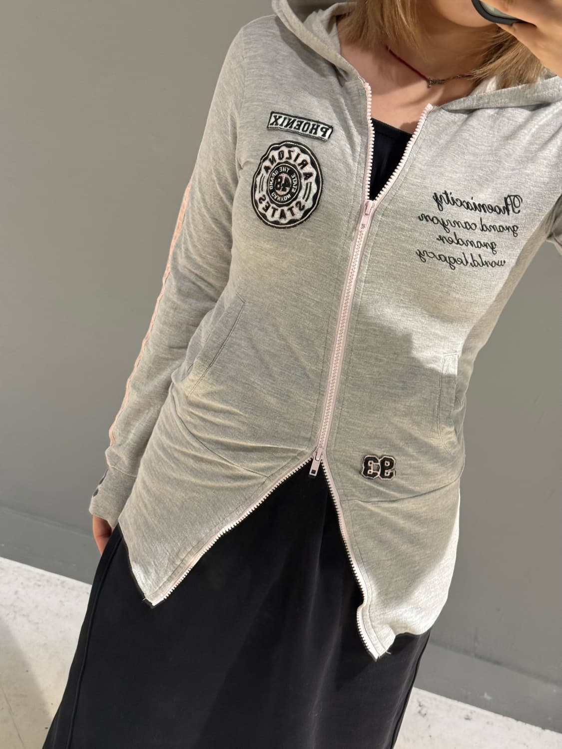 patch detail line point hood zip-up 상품이미지4