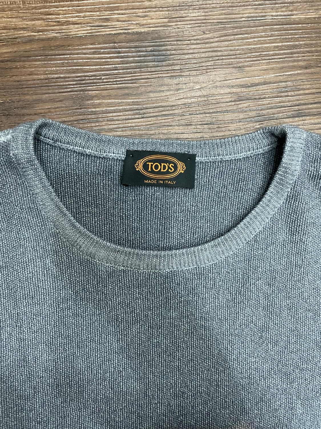 토즈 TODS 버진울 라운드넥 니트 스웨터 그레이 상품이미지1