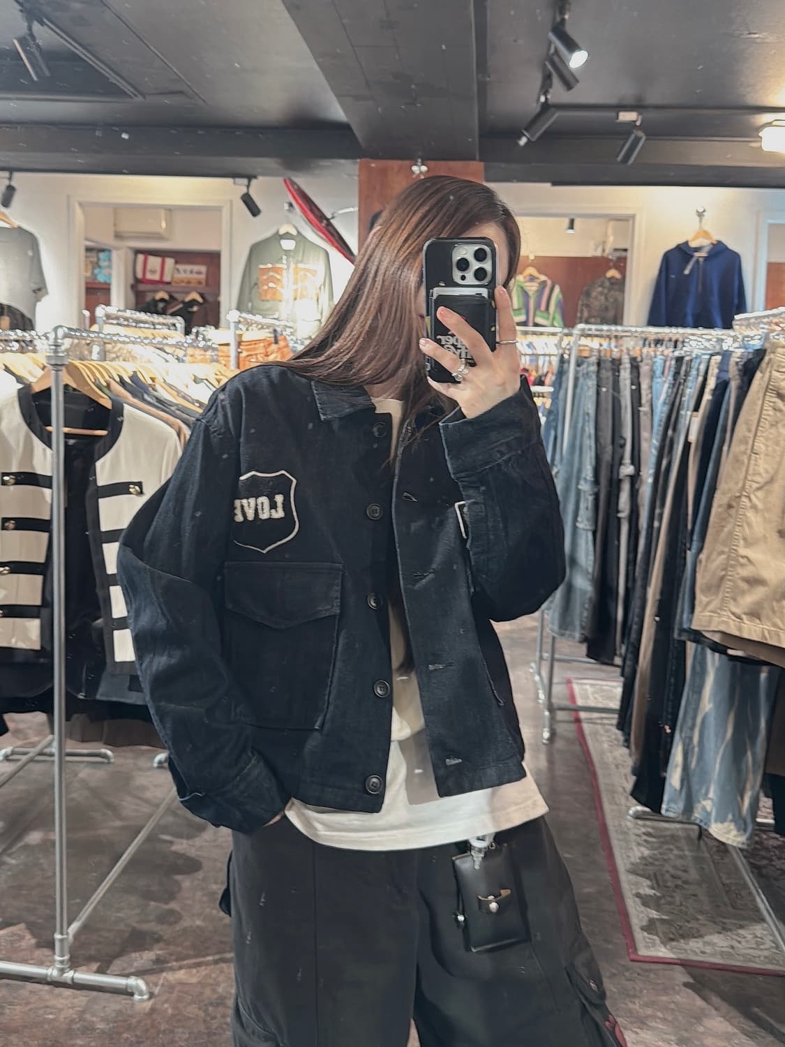 스튜디오 톰보이 생지 데님 와펜 포켓 패치 워크 자켓 F 상품이미지7