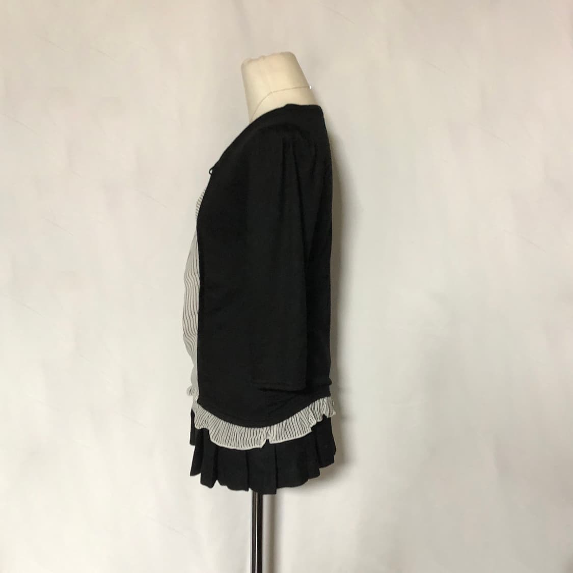 스트라이프 블라우스 탑 블랙 상품이미지7