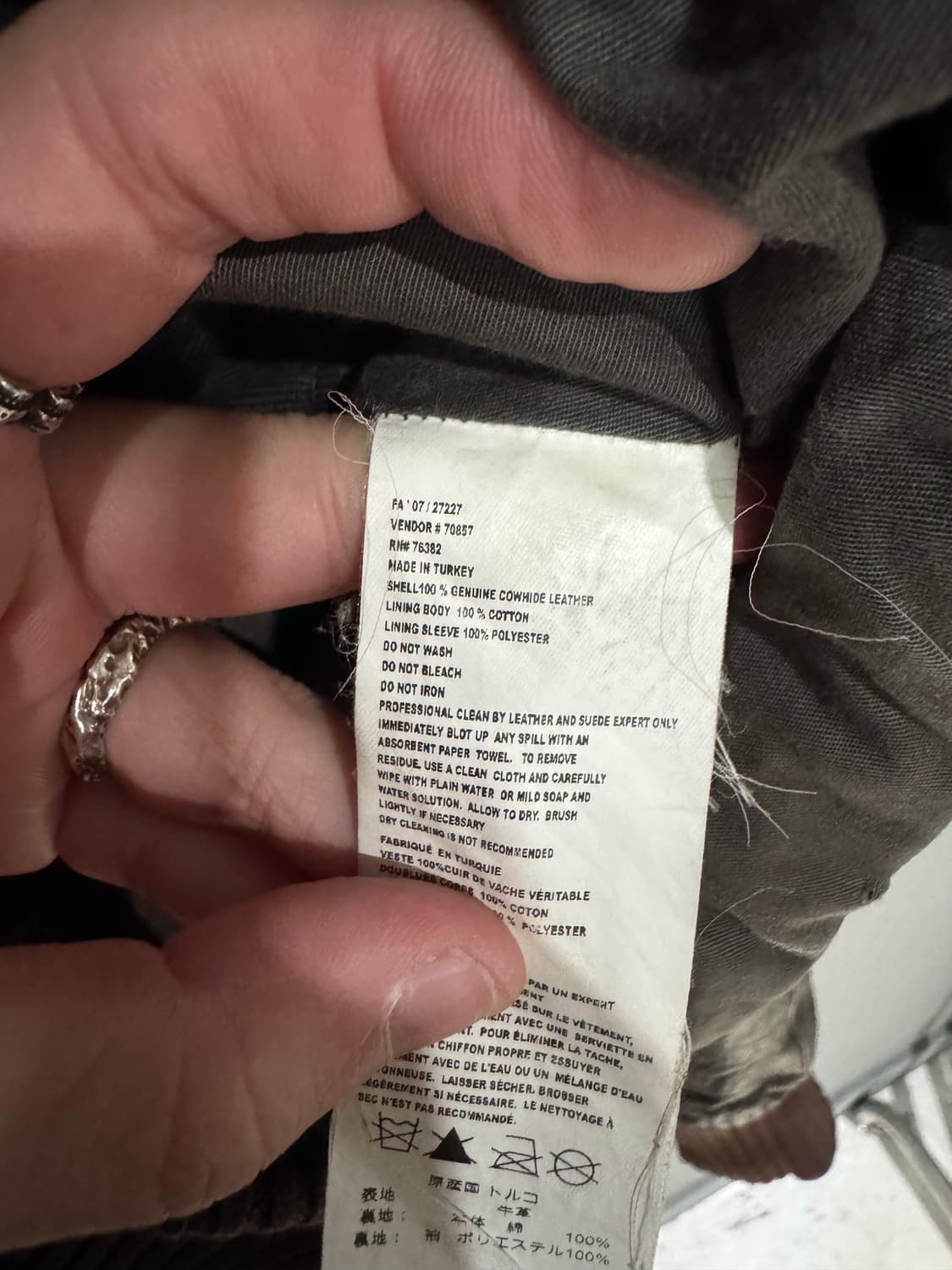 팀버랜드 카우하이드 하이넥 가죽자켓  상품이미지9