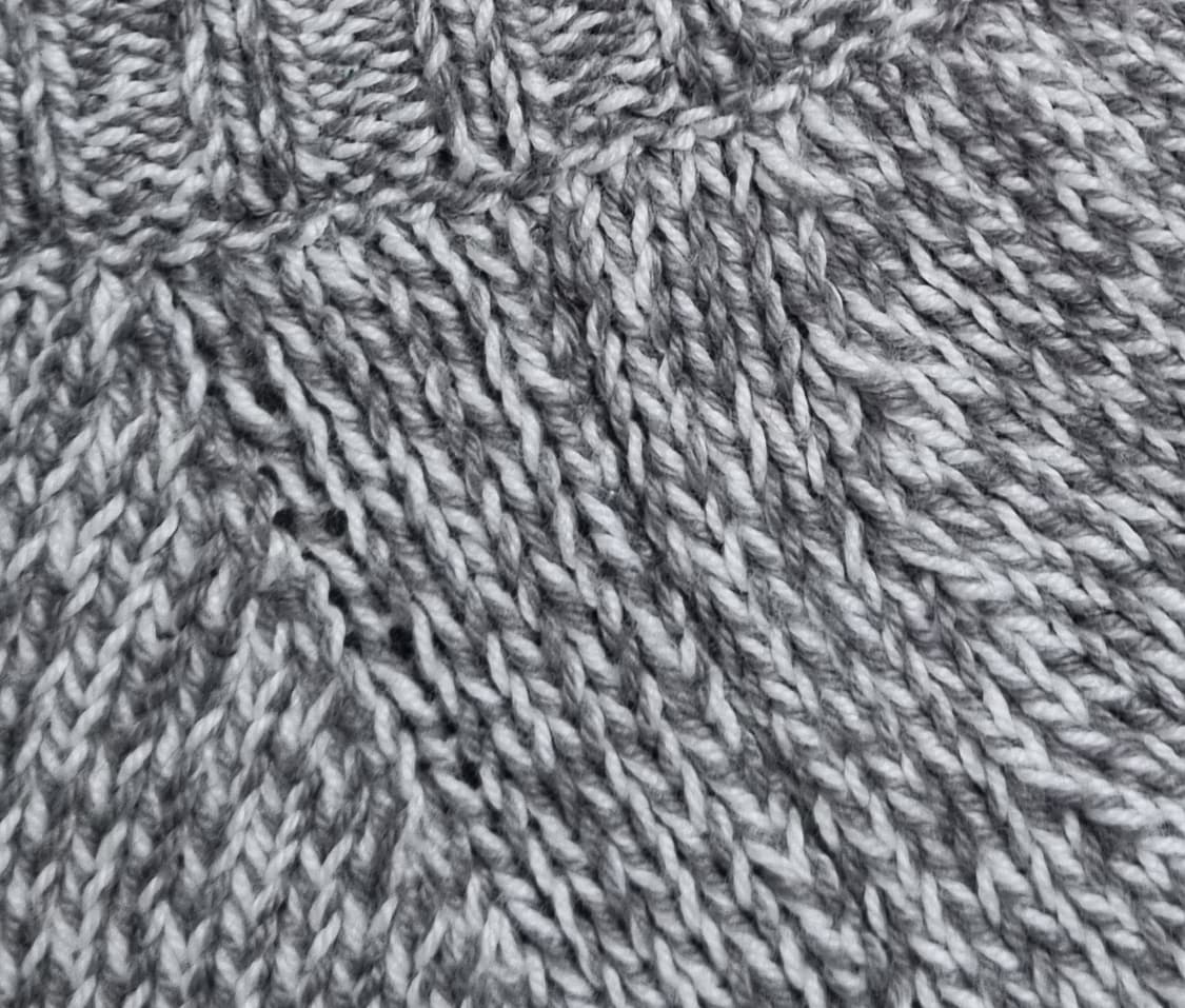 실측 오버핏 L ) 벨리에 라이트그레이 코튼 데미지 니트 상품이미지3