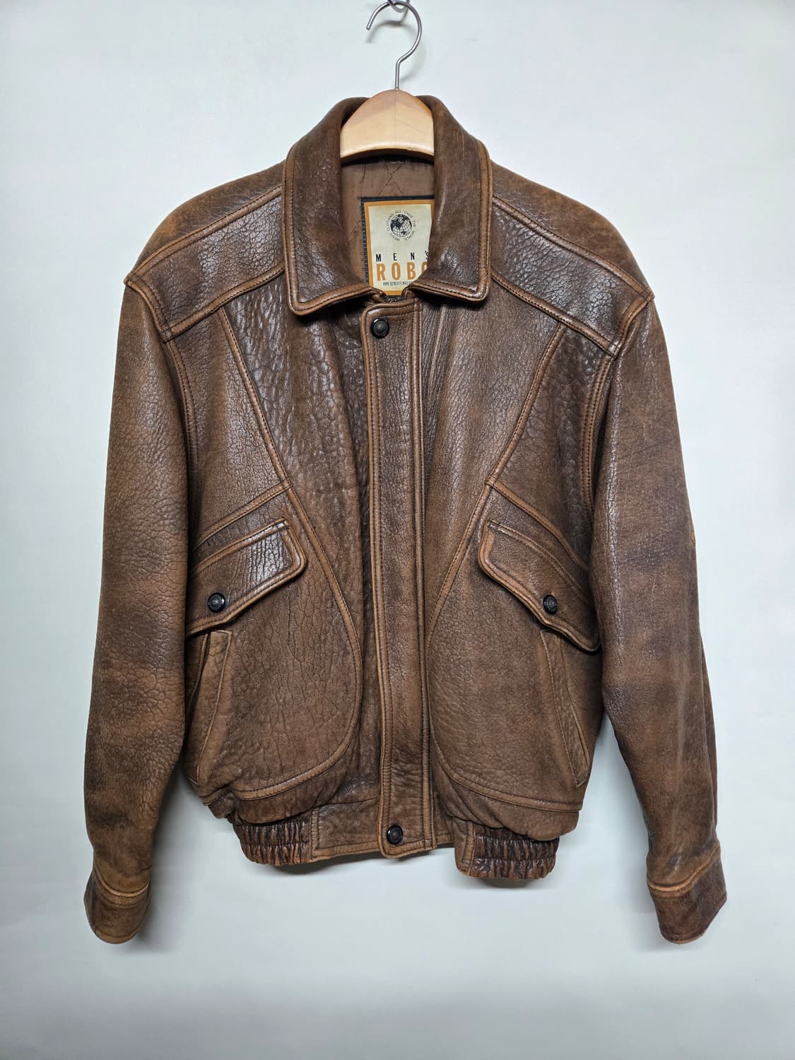 Men's Robo 로보 램브킨 양가죽 봄버 블루종 자켓 L 상품이미지1