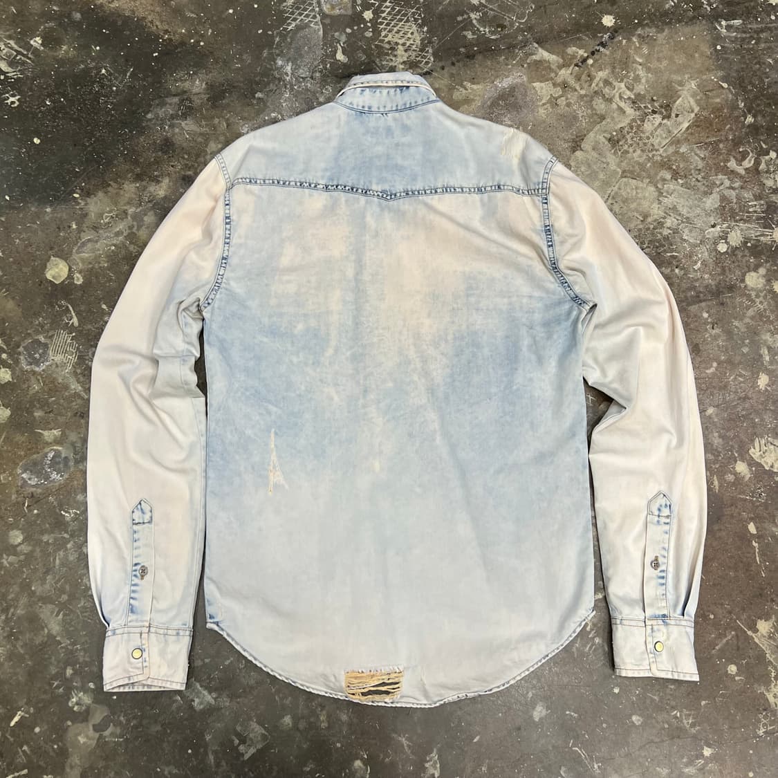 M) ZARA 자라 빈티지 워싱 데님셔츠 남방 청남방 상품이미지4