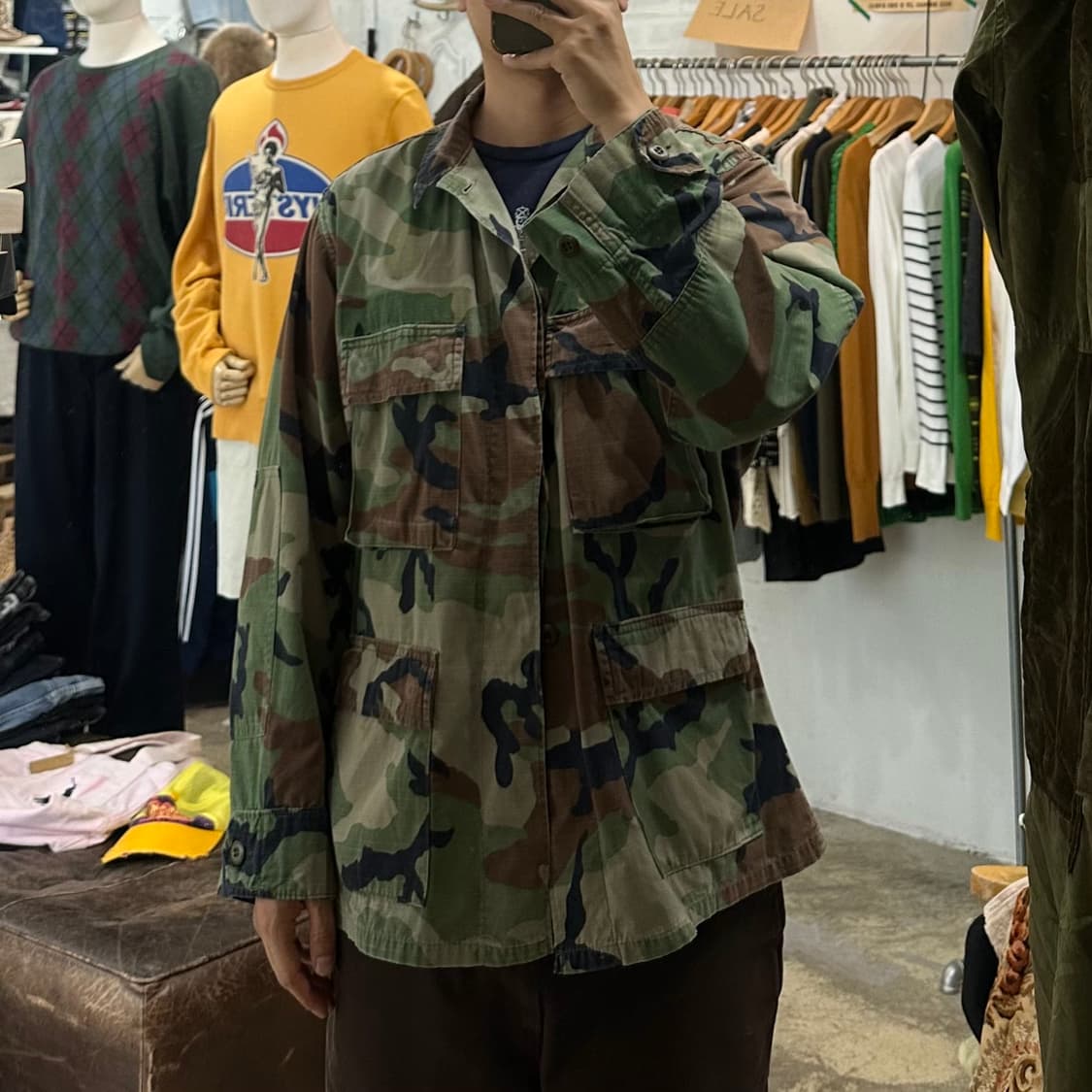 (착용컷) U.S.ARMY B.D.U. 립스탑 카모 퍼티그 자켓 M 상품이미지3