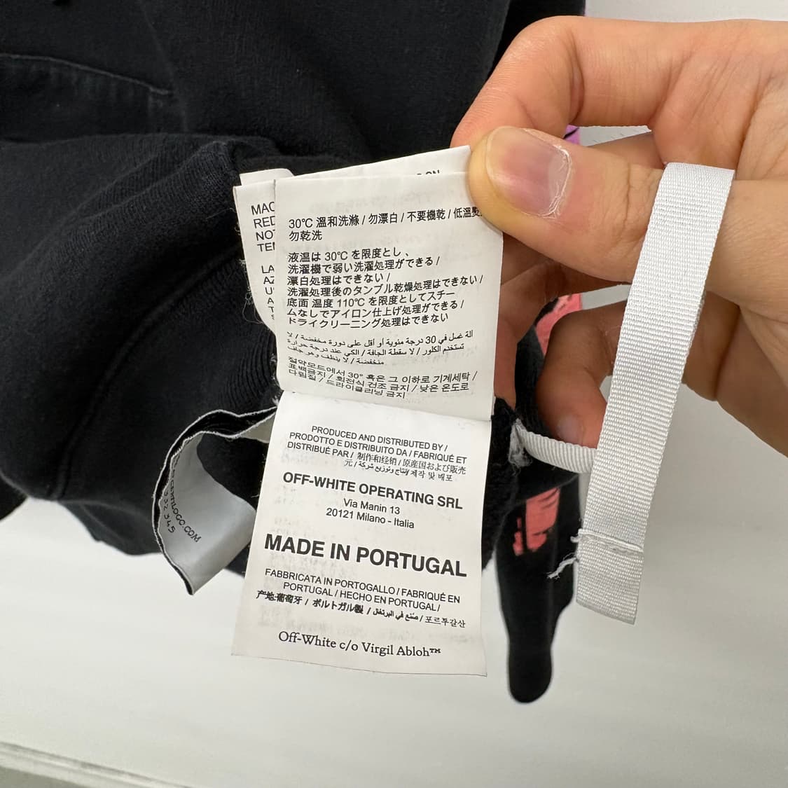 오프화이트 블랙 스트라이프 후드티 남/M 상품이미지7