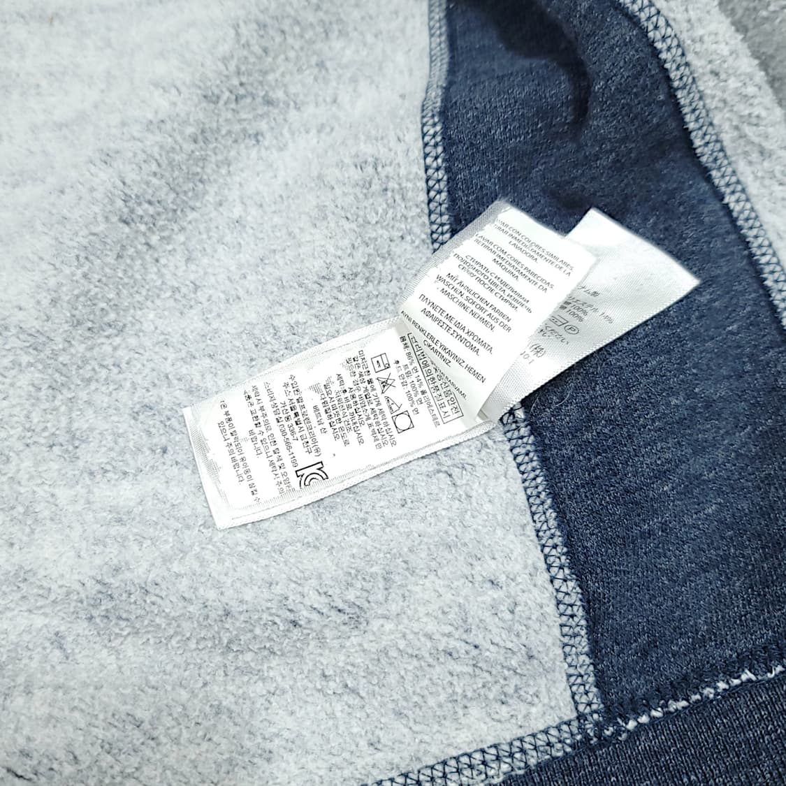 [L] 폴로 네이비 블루 인디고 기모 후드 집업 상품이미지9