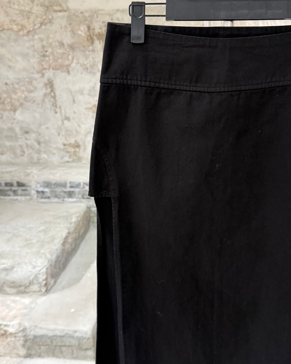 기마구아스 블랙 인시전 코튼 롱 스커트 상품이미지2