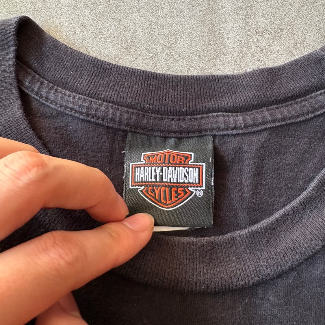 할리데이비슨 정품 미국 생산 블랙 골드 플레임 긴팔 티셔츠 상품이미지6