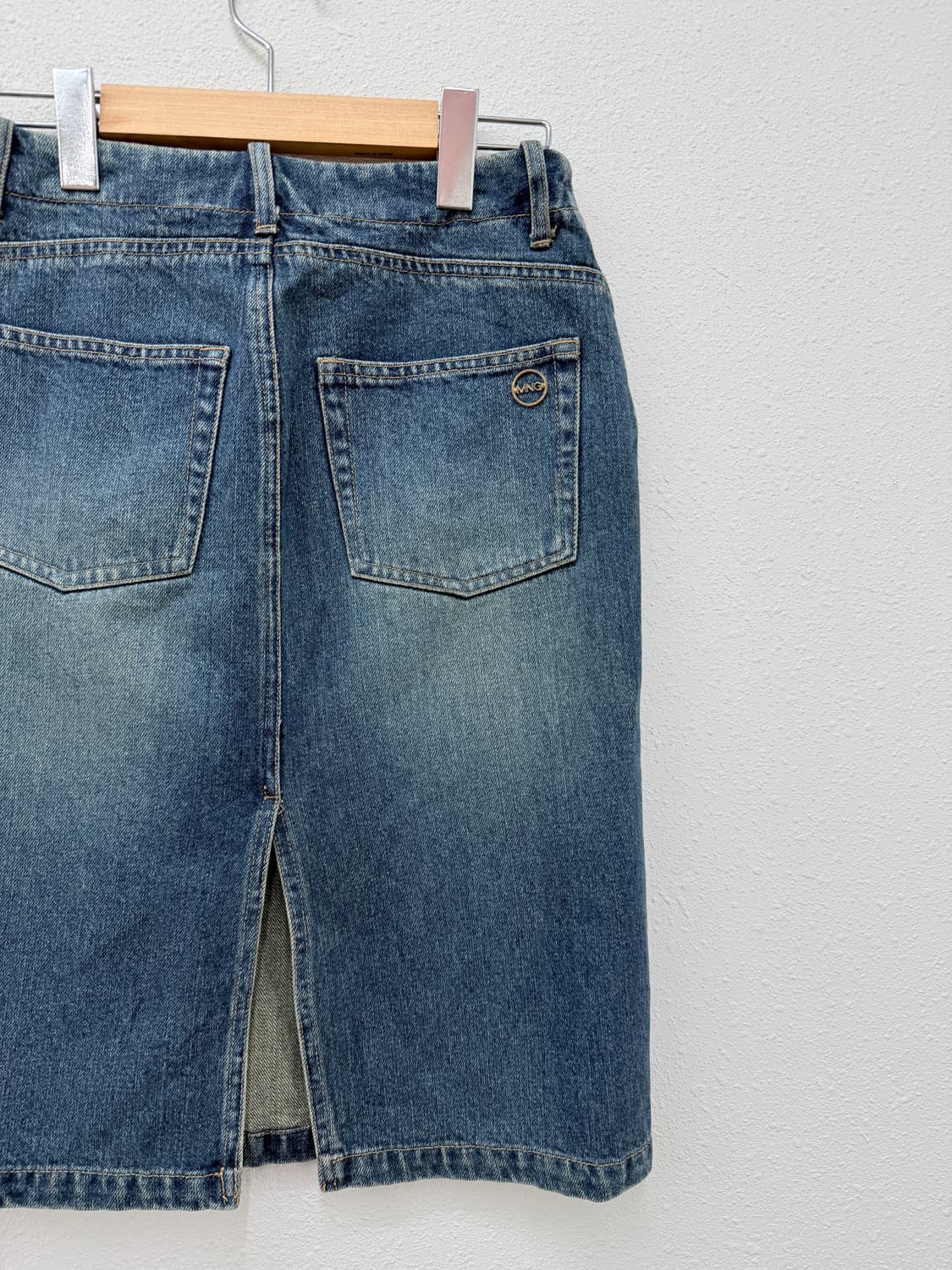빈티지 아일렛 워싱 데님 미디 스커트 상품이미지6
