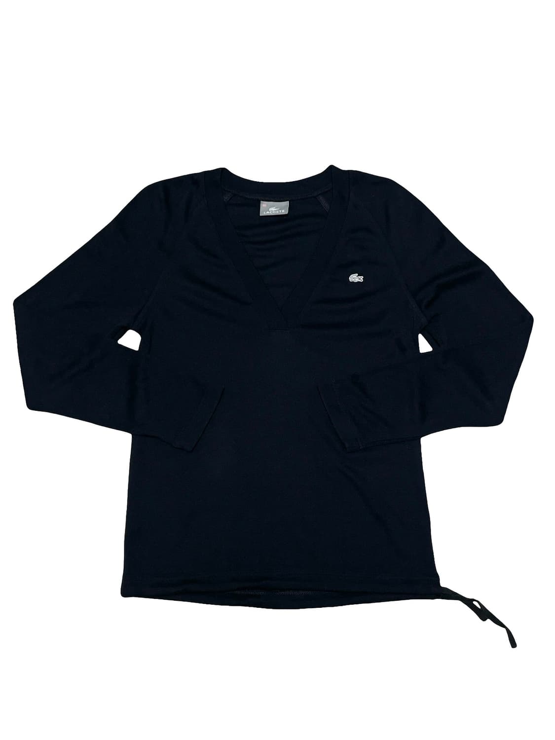 라코스테 블랙 브이넥 긴팔 티셔츠 상품이미지1