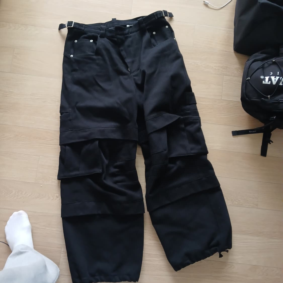 카미엔 타이탄 배기 팬츠 블랙 2사이즈 상품이미지2
