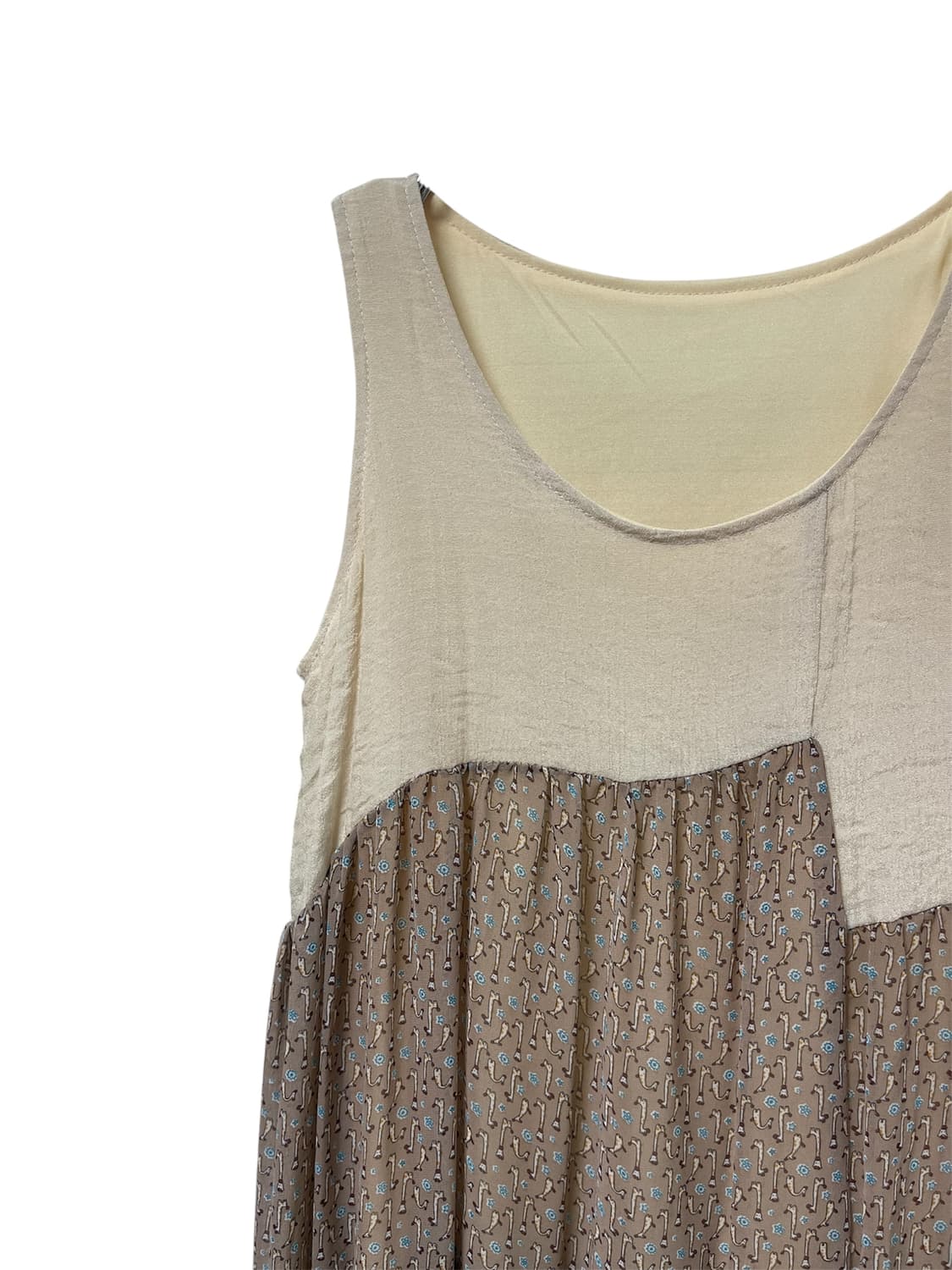 Patchwork Layered Sleeveless Dress 상품이미지2
