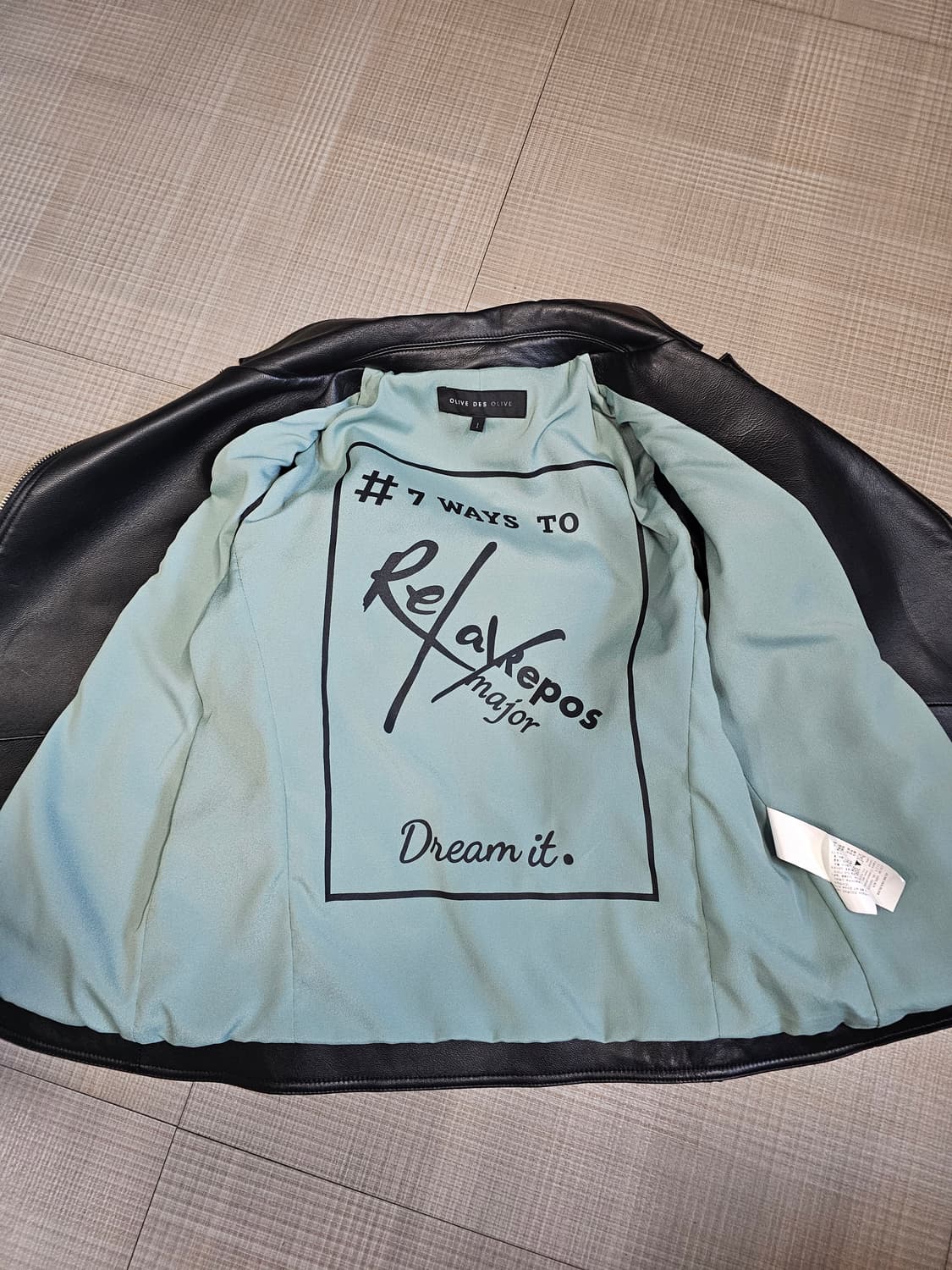 올리브데올리브 블랙 양가죽 라이더 자켓 상품이미지4