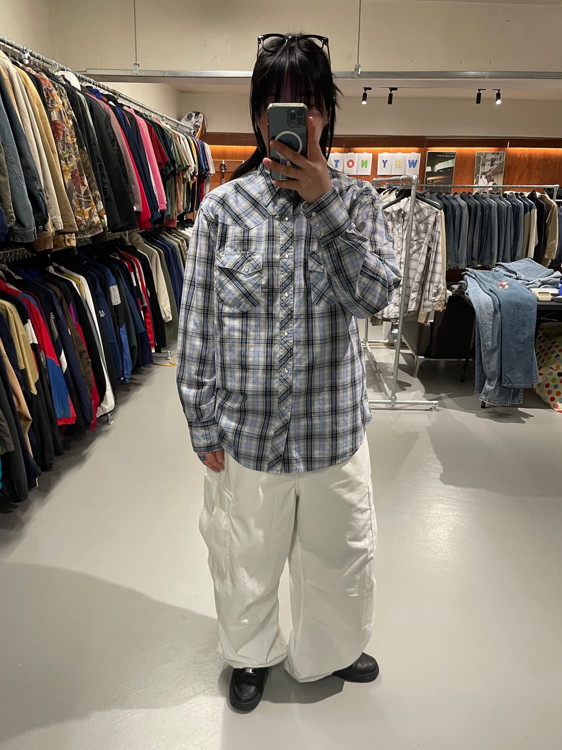 랭글러 웨스턴 체크 셔츠   상품이미지4