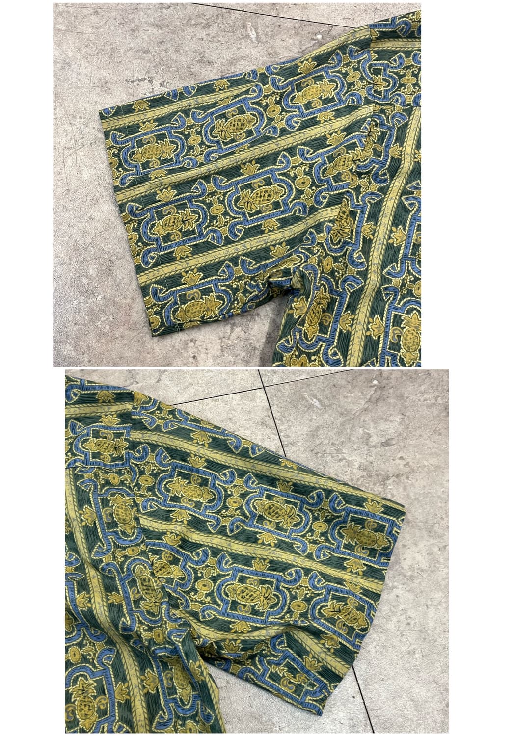 빈티지 패턴 반팔 셔츠 그린 S #csz3730 상품이미지8