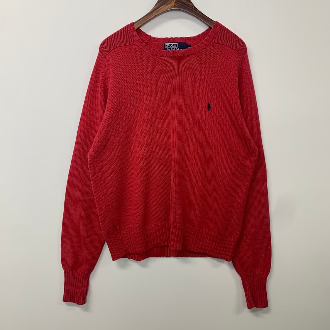 폴로 랄프로렌 레드 라운드 니트 상품이미지2
