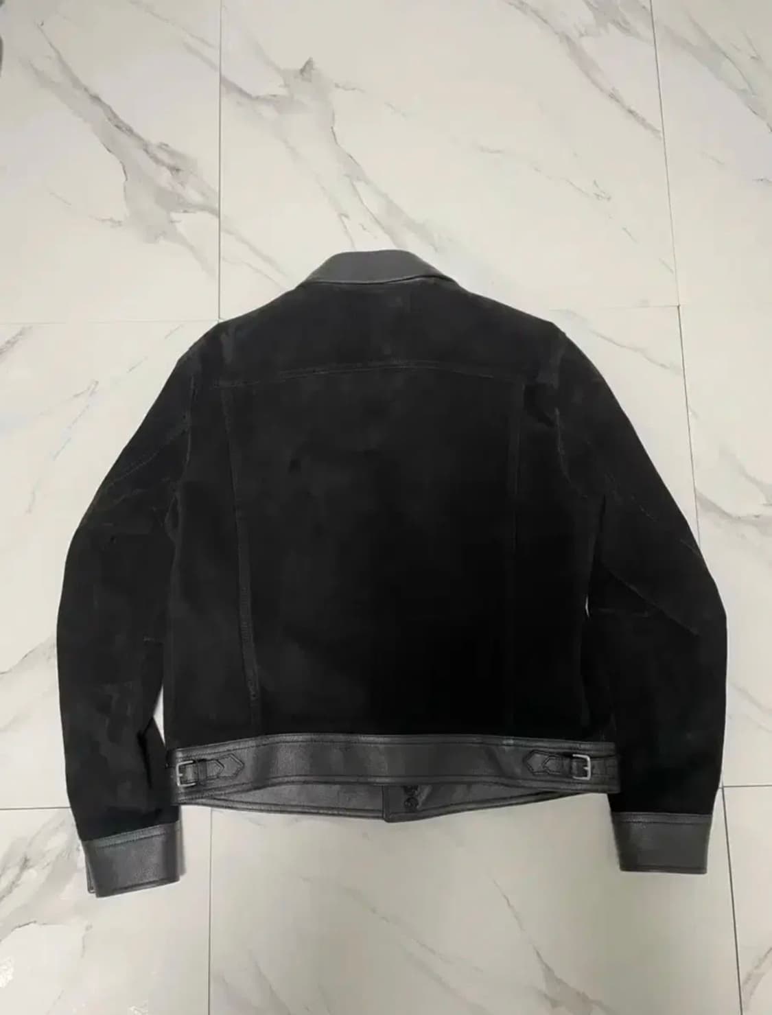 새상품 24FW 톰포드 콘트라스트 레더 스웨이드 자켓 56 정품택O 상품이미지3