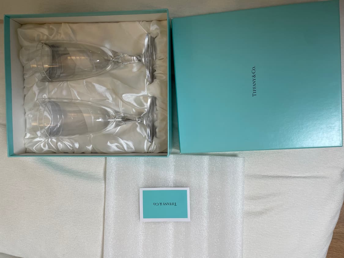 티파니 샴페인 글라스 두개 세트 상자 포함 상품이미지1