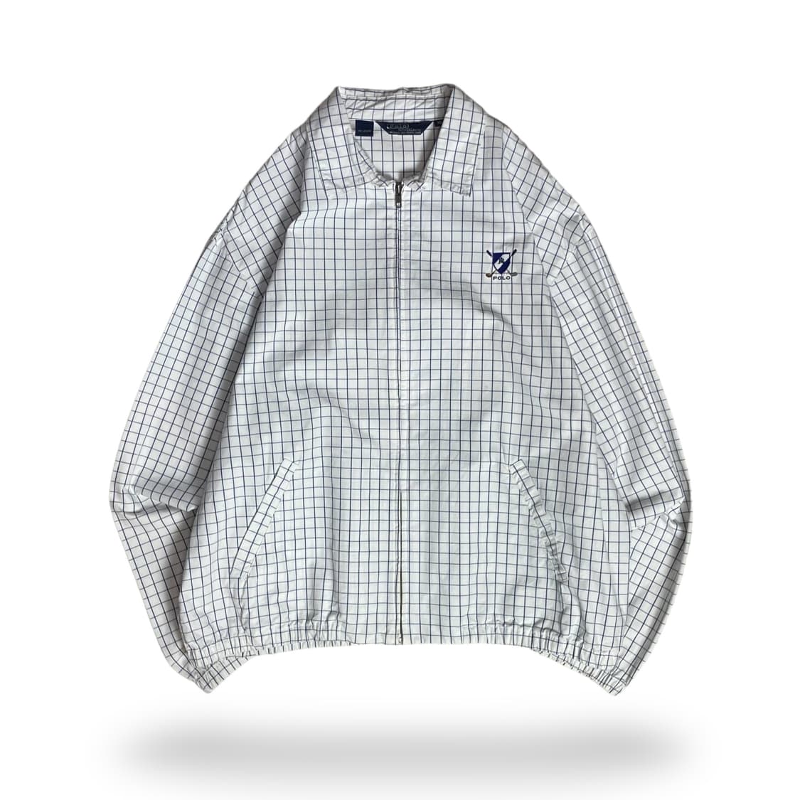 폴로 골프로고 체크 화이트 코튼자켓 상품이미지1