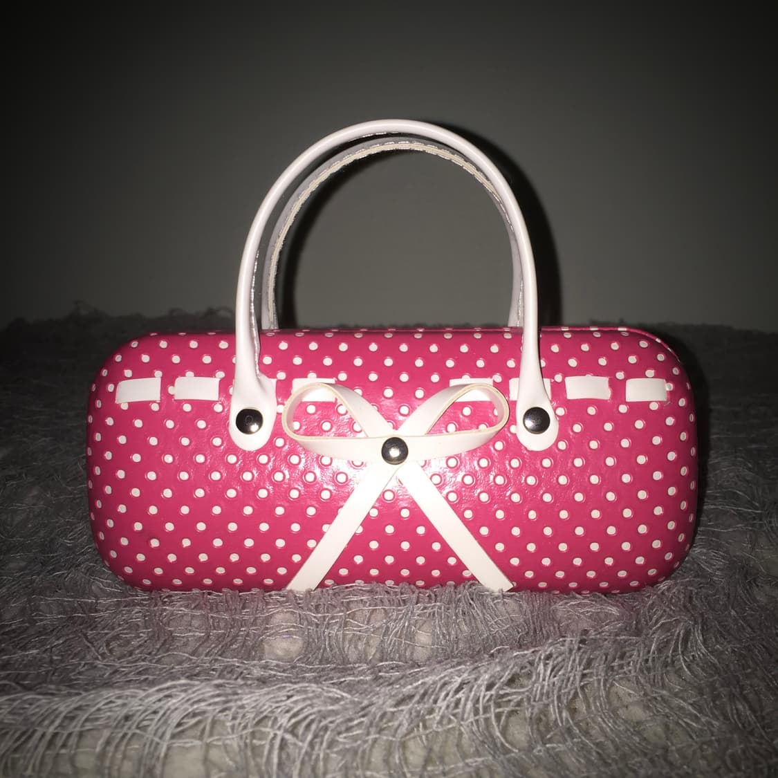 Vtg pink dot glasses case bag 상품이미지4