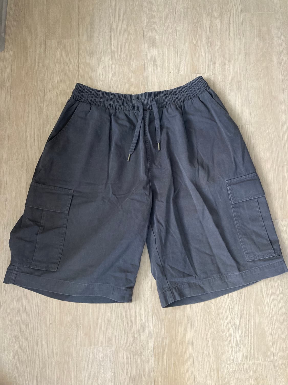 [L] 무신사 테이크이지 스톤 워싱 카고 숏팬츠 쇼츠 반바지 / 다크 그 상품이미지3