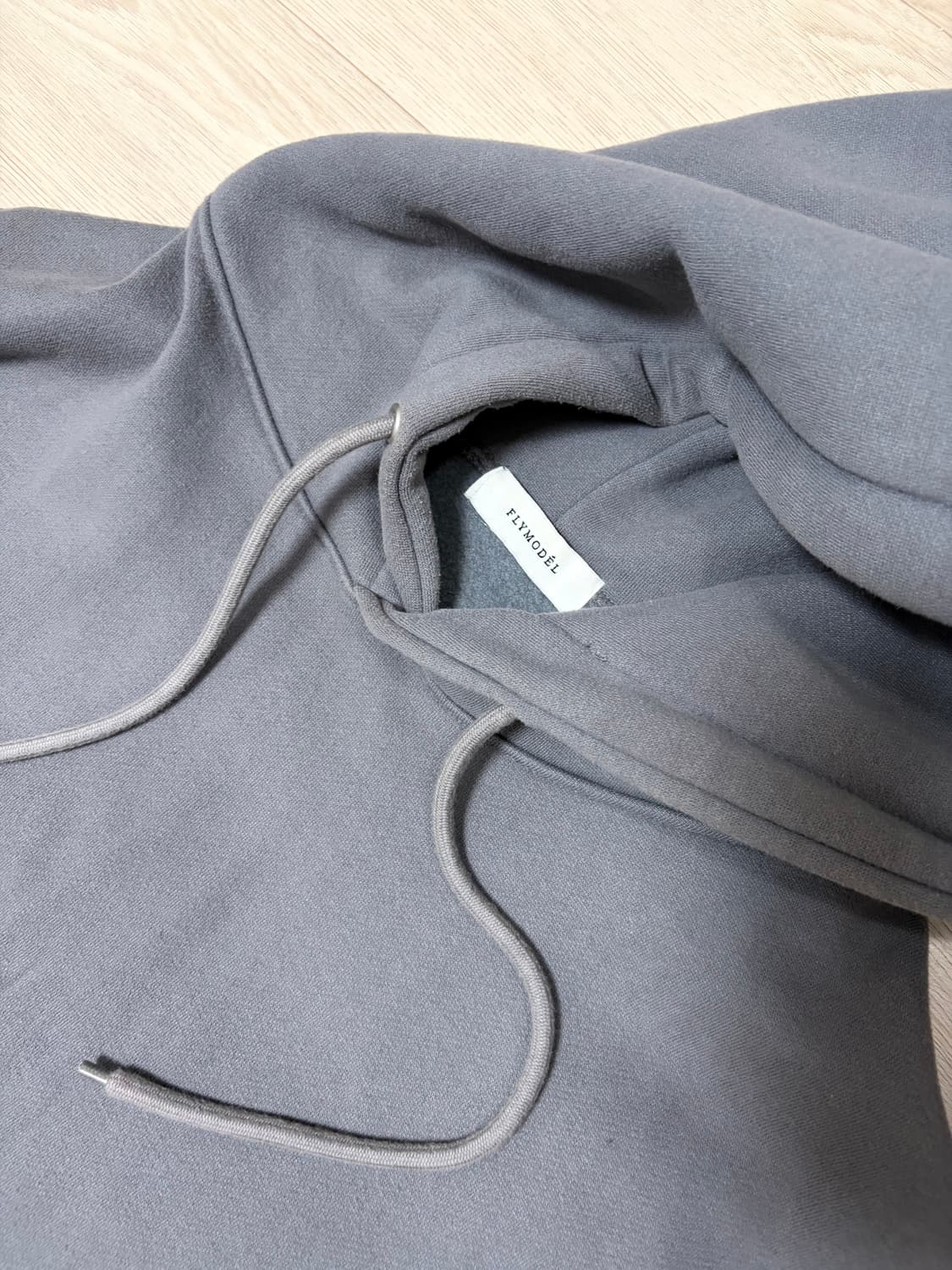 플라이모델 그레이 오버핏 후드티 상품이미지2