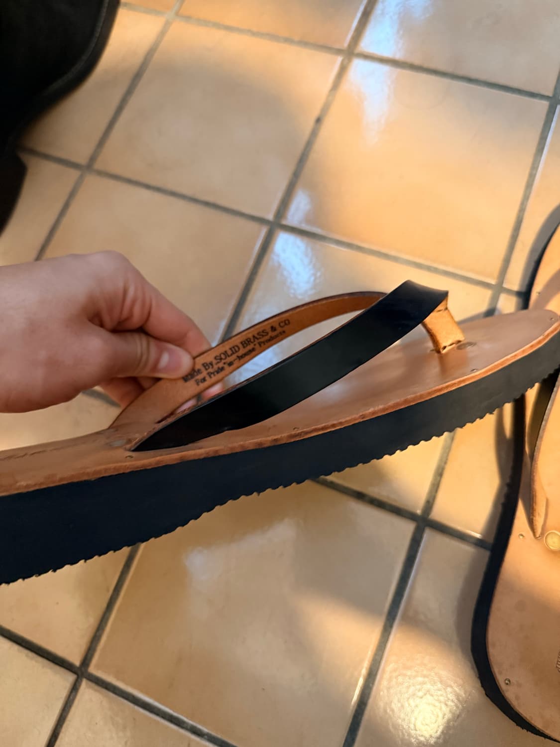 솔리드브라스앤코 가죽 쪼리 상품이미지2