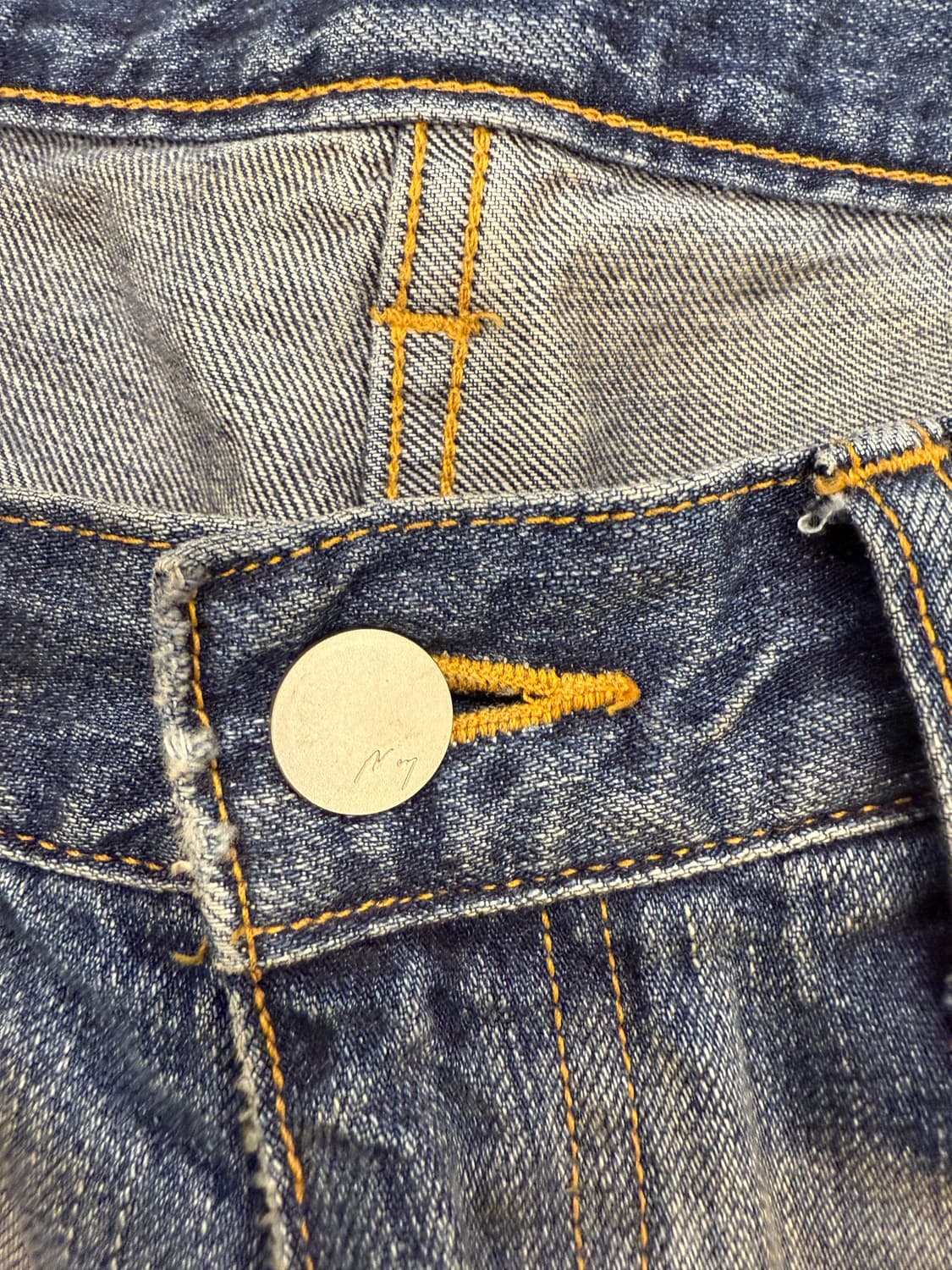 안셀름 aging wide denim pants 3사이즈 연청 상품이미지5