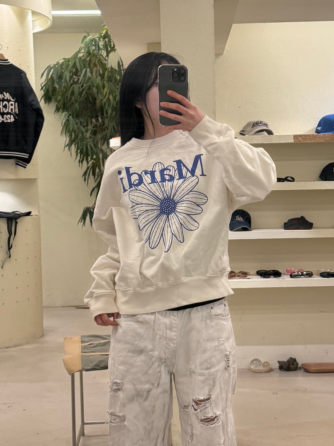 마르디 메크르디 플라워 빅로고 맨투맨 U356 상품이미지1