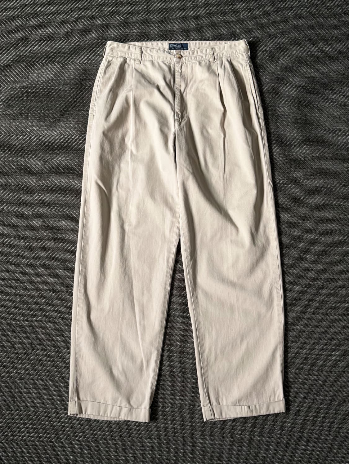 (33) 90s 폴로 랄프로렌 HAMMOND 더블 플리츠 치노팬츠 상품이미지1