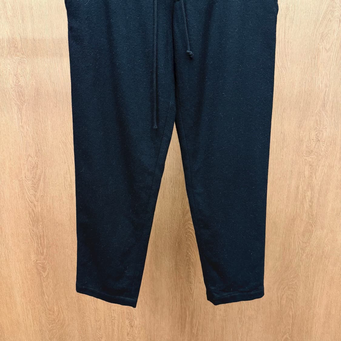 요지 야마모토 울 팬츠 드로우 스트링 백 더블 포켓 스트레이트핏 블랙 상품이미지5