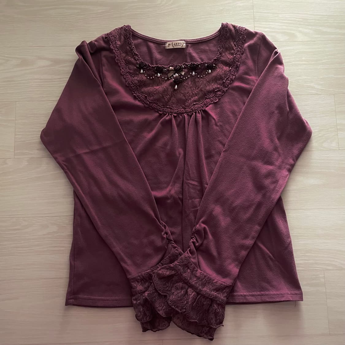 엑시즈팜 레이스 긴팔 티셔츠 상품이미지4